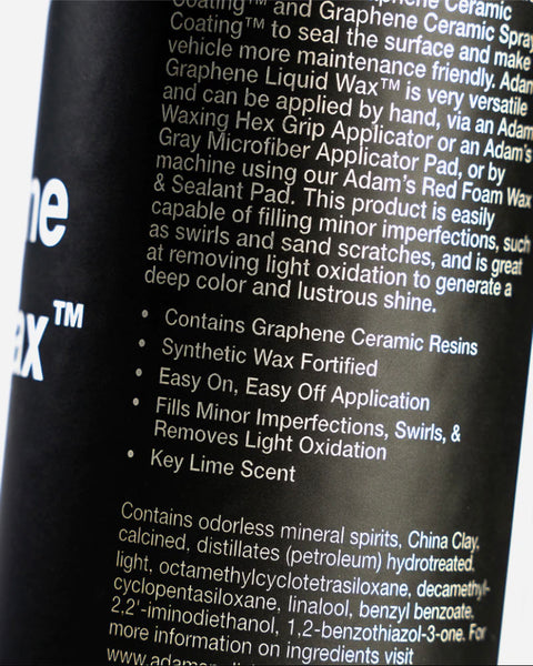 Adam's Graphene Liquid Wax – Prestige Car Care Shop